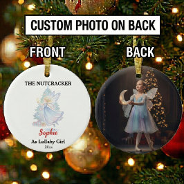 Ornamento De Cerâmica Menina de Canção de Ninar Personalizada Foto do Qu