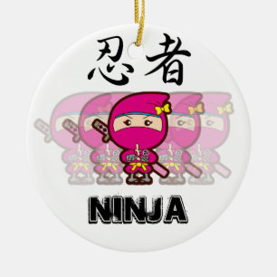 Ornamento De Cerâmica Menina de Ninja