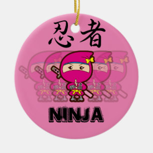 Ornamento De Cerâmica Menina de Ninja