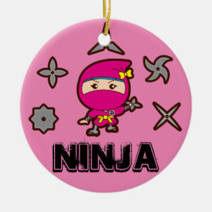 Ornamento De Cerâmica Menina de Ninja