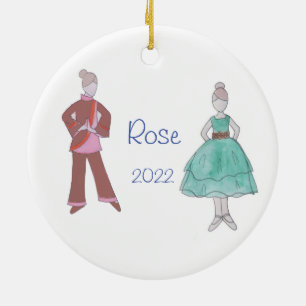 Ornamento De Cerâmica Menina de Partido Personalizado/Quebra de Chá Chin