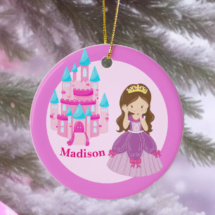 Ornamento De Cerâmica Menina de Princesa Bestiça Personalizada