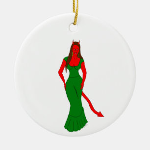 Ornamento De Cerâmica menina diabólica