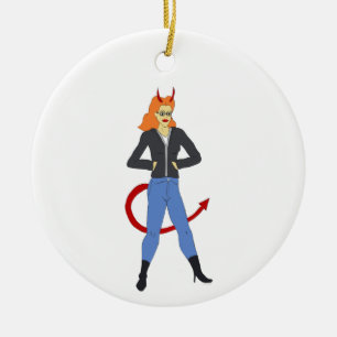 Ornamento De Cerâmica menina diabólica