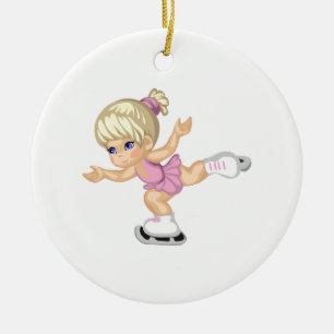 Ornamento De Cerâmica Menina do patinagem no gelo
