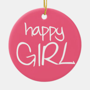Ornamento De Cerâmica Menina feliz