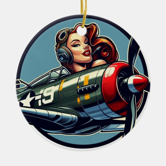 Ornamento De Cerâmica Menina para cima (Frente)