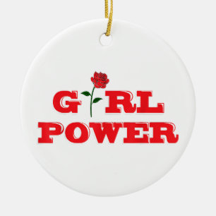 Ornamento De Cerâmica Menina Power T-Shirt - Mulheres Espetaculares Femi