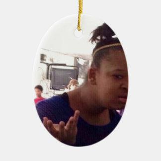 Ornamento De Cerâmica Menina preta que meme