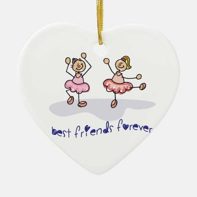 ORNAMENTO DE CERÂMICA MENINAS DE DANÇA PERSONALIZADAS DOS MELHORES (Frente)