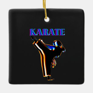 Ornamento De Cerâmica Meninas Karate Abstrato Blur