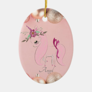 Ornamento De Cerâmica Meninas Personalizadas Personalizadas Cavalo Unic