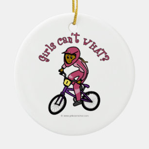 Ornamento De Cerâmica Meninas Rosa Escuras BMX