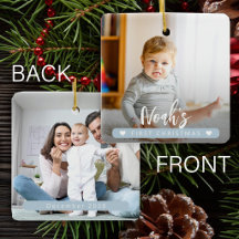 Menino bebê azul claro Primeiro Natal 2 foto