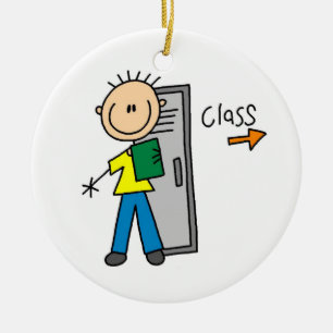 Ornamento De Cerâmica Menino na escola