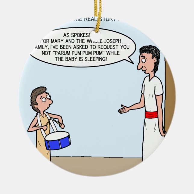 Ornamento De Cerâmica Menino pequeno do baterista (Frente)