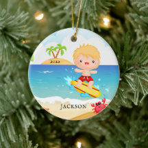 Menino Surfista Fofo Personalizado Natal