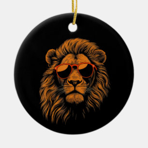 Ornamento De Cerâmica Meninos Crianças Divertido Leão Animal