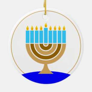 Ornamento De Cerâmica Menorah - Moderno Minimalista