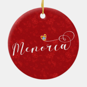 Ornamento De Cerâmica Menorca Flag Heart, Ilhas Baleares