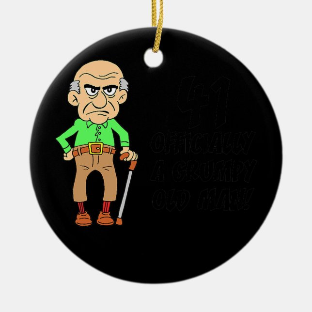 Ornamento De Cerâmica Mens 41, Oficialmente Velho Engraçado Sobre O Morr (Frente)