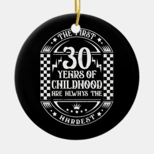 Ornamento De Cerâmica Mens aniversário de 30 anos Vintage Bday 30 Year O