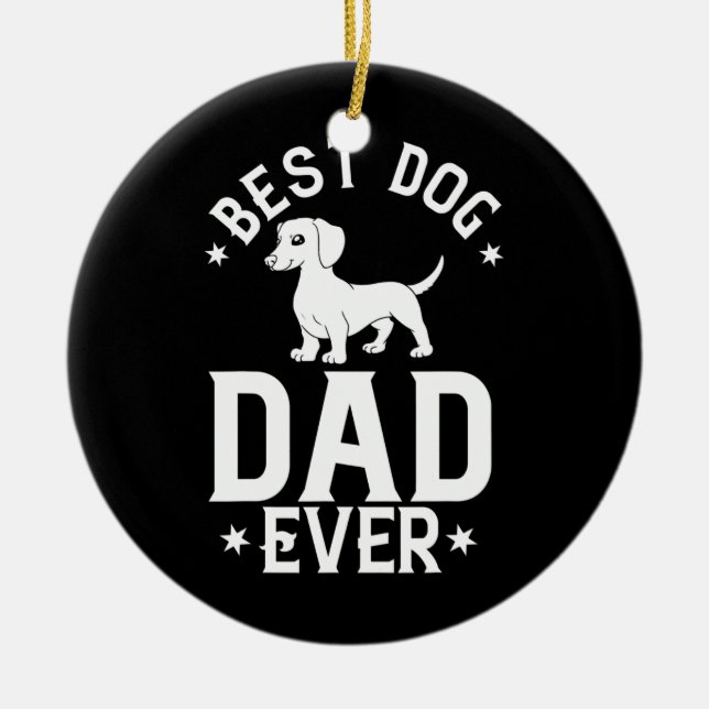 Ornamento De Cerâmica Mens Doxie Dachshund Dog Puppies Proprietário (Frente)