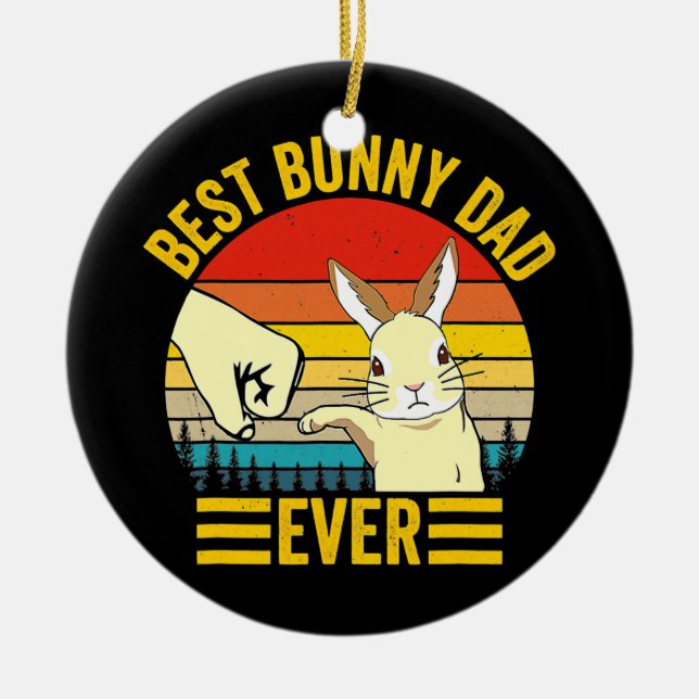 Ornamento De Cerâmica Mens - Melhor Pai Coelho De Coelho De Coelho Algum (Frente)