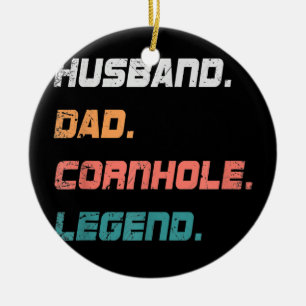 Ornamento De Cerâmica Mens Pai Husband Cornhole Legend Funny Cornhole
