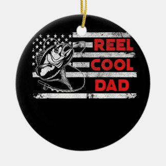 Ornamento De Cerâmica Mens Reel Pai Legal Pais de Pesca Americanos
