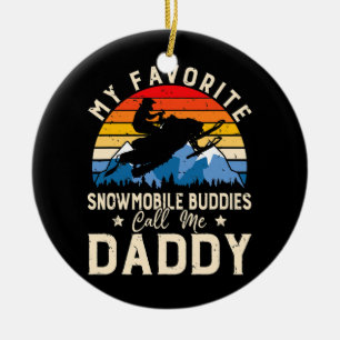 Ornamento De Cerâmica Mens Snowmobiling Meus Amigos Favoritos Snowmobile