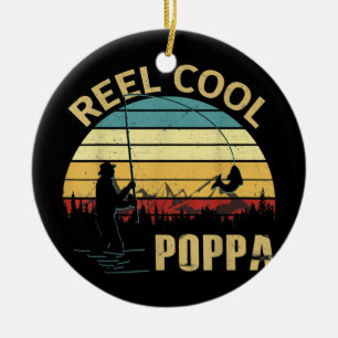 Ornamento De Cerâmica Mens Vintage Reel Legal Poppa Pais de Pesca