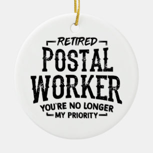 Ornamento De Cerâmica Mensageiro do Trabalhador Postal Reformado Não Te