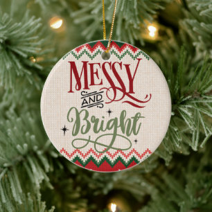 Ornamento De Cerâmica Mensageiro e Brilhante - Feriado de Natal Engraçad