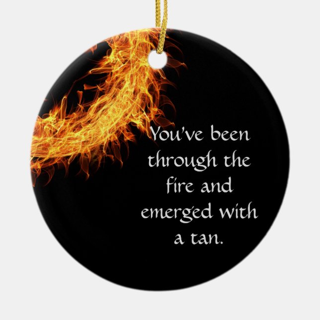 Ornamento De Cerâmica Mensagem inspirada do sobrevivente (Frente)