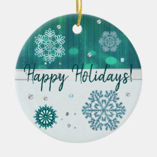 Ornamento De Cerâmica MENSAGEM PERSONALIZADA 3D com Floco de Neve