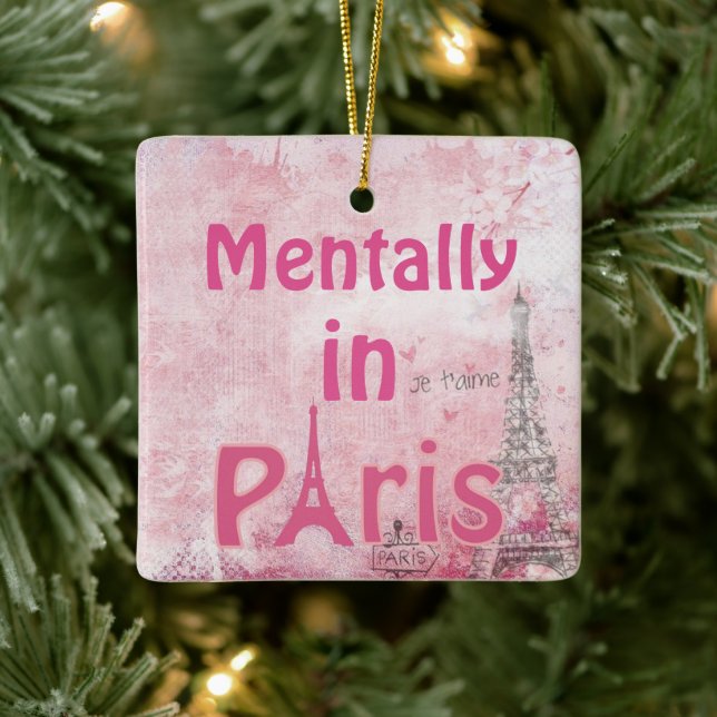 Ornamento De Cerâmica Mentally In Paris Ceramic Ornament (Árvore)