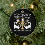 Ornamento De Cerâmica Meowzel Tov Funny Chanukah Hanukkah<br><div class="desc">Meowzel Tov Funny Chanukah Hanukkah</div>