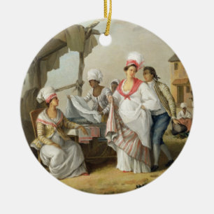 Ornamento De Cerâmica Mercado de linho, Roseau, Dominica, c.1780 (o óle