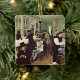 Ornamento De Cerâmica Mercado do algodão em Nova Orleans por Edgar Degas