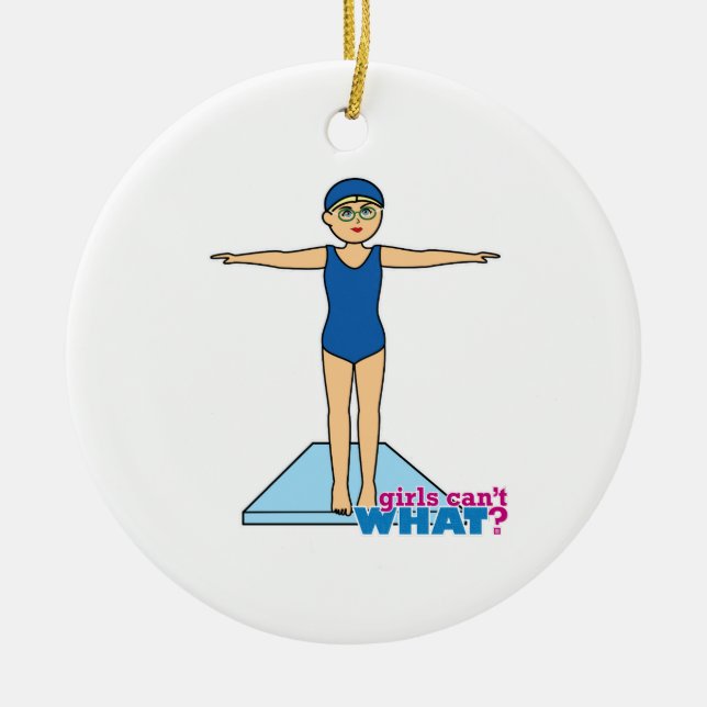 Ornamento De Cerâmica Mergulhador - Médio (Frente)