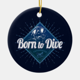 Ornamento De Cerâmica Mergulhador Retro Scuba Mergulhando Escola Oceano