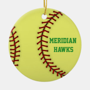 Ornamento De Cerâmica Meridian Hawks Softball