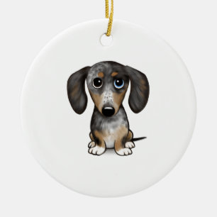 Ornamento De Cerâmica Merle Dapple Dachshund Cute Wiener