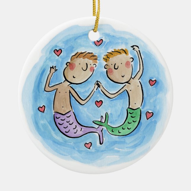 Ornamento De Cerâmica Mermen Ornament (Frente)