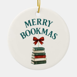 Ornamento De Cerâmica Merry Bookmas 