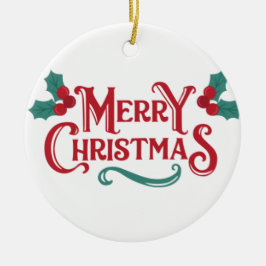 Ornamento De Cerâmica Merry Christmas Ornament | Personalized Keepsake 