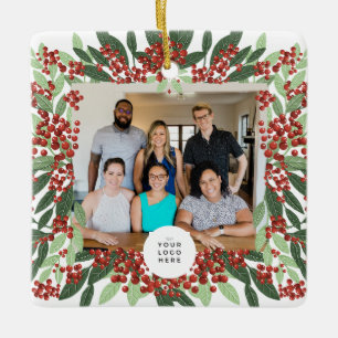 Ornamento De Cerâmica Merry Christmas Photo Custom Logo Corporate