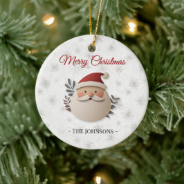 Ornamento De Cerâmica Merry Christmas Santa – Personalized Family