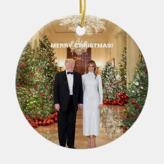 ORNAMENTO DE CERÂMICA MERRY CHRISTMAS TRUMP ORNAM
